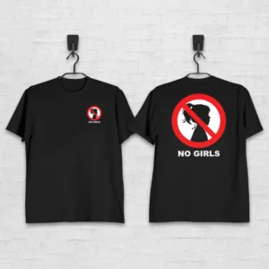 Premium Half Sleeve T-Shirt-No girls v2 (Black)